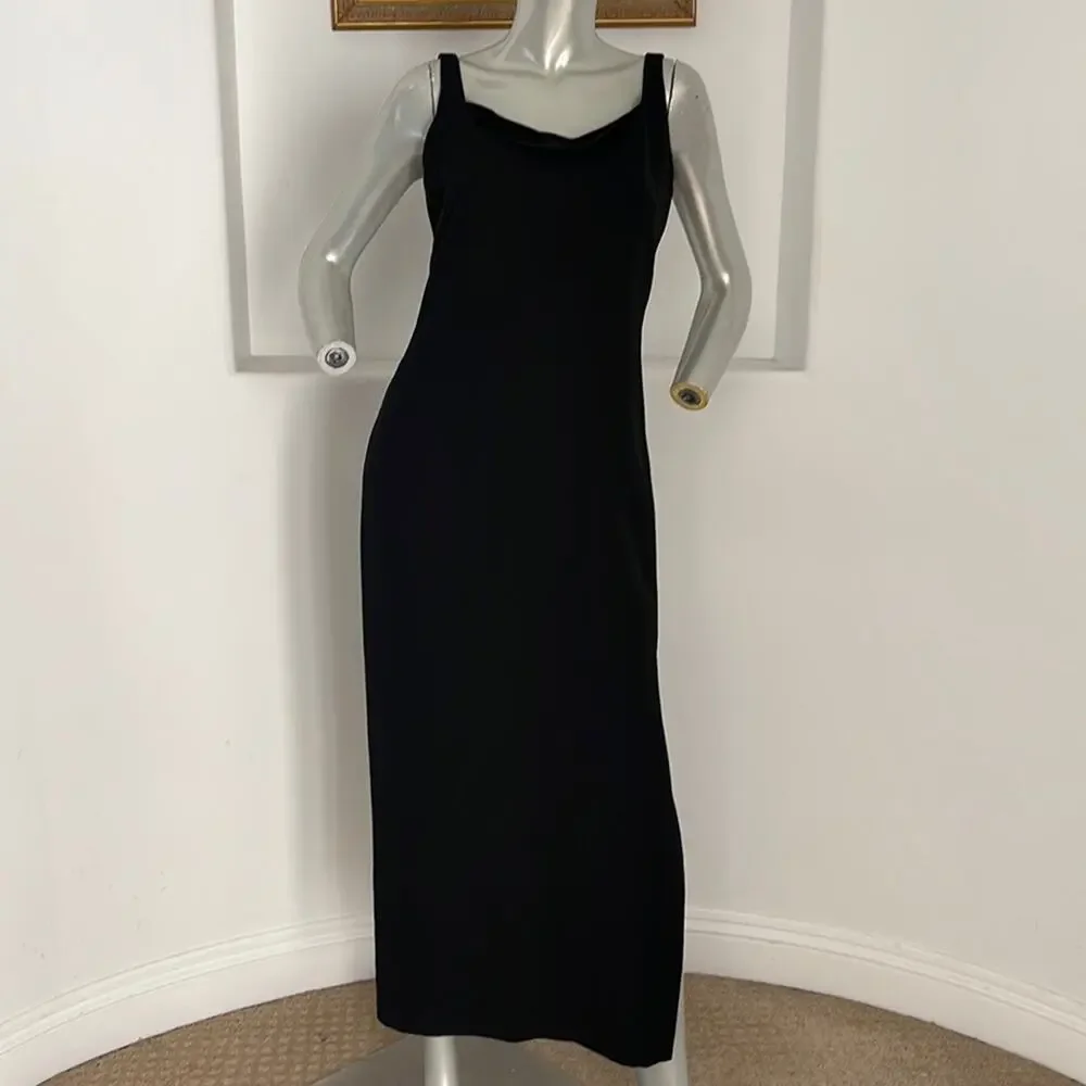 Laundry Ny Shelli Segal Vintage 90's Dress Black Maxi Size 4